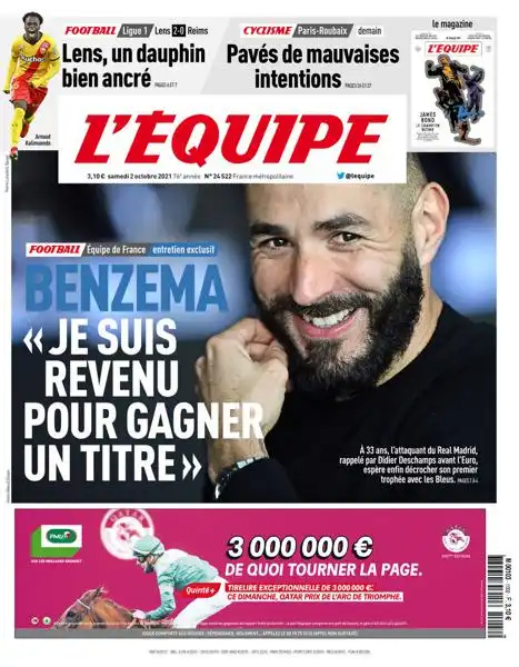 L'equipe du 02 Octobre 2021