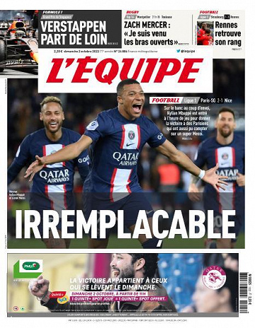 L'equipe du 2 Octobre 2022