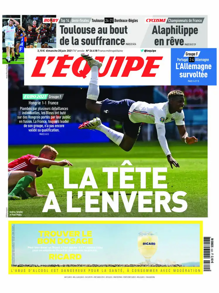 L'equipe du 20 Juin 2021