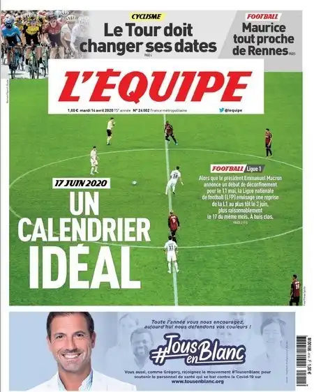 L'equipe du mardi 14 avril 2020