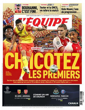 L’equipe du Mardi 3 Octobre 2023