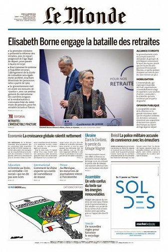 Le Monde du 12 Janvier 2023